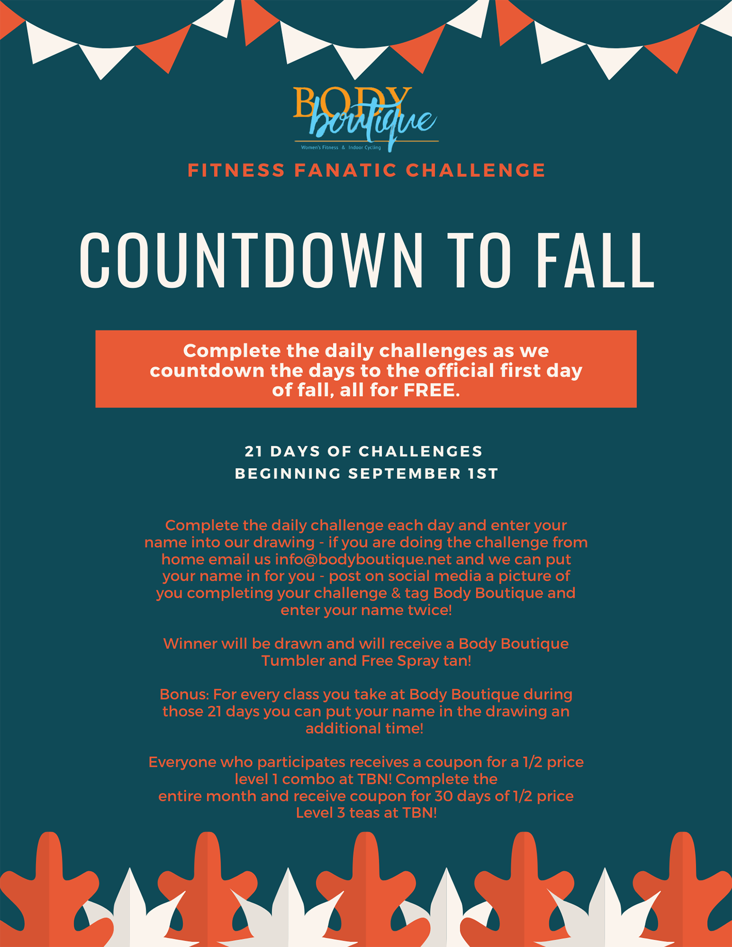 Countdown to Fall Challenge Flyer
