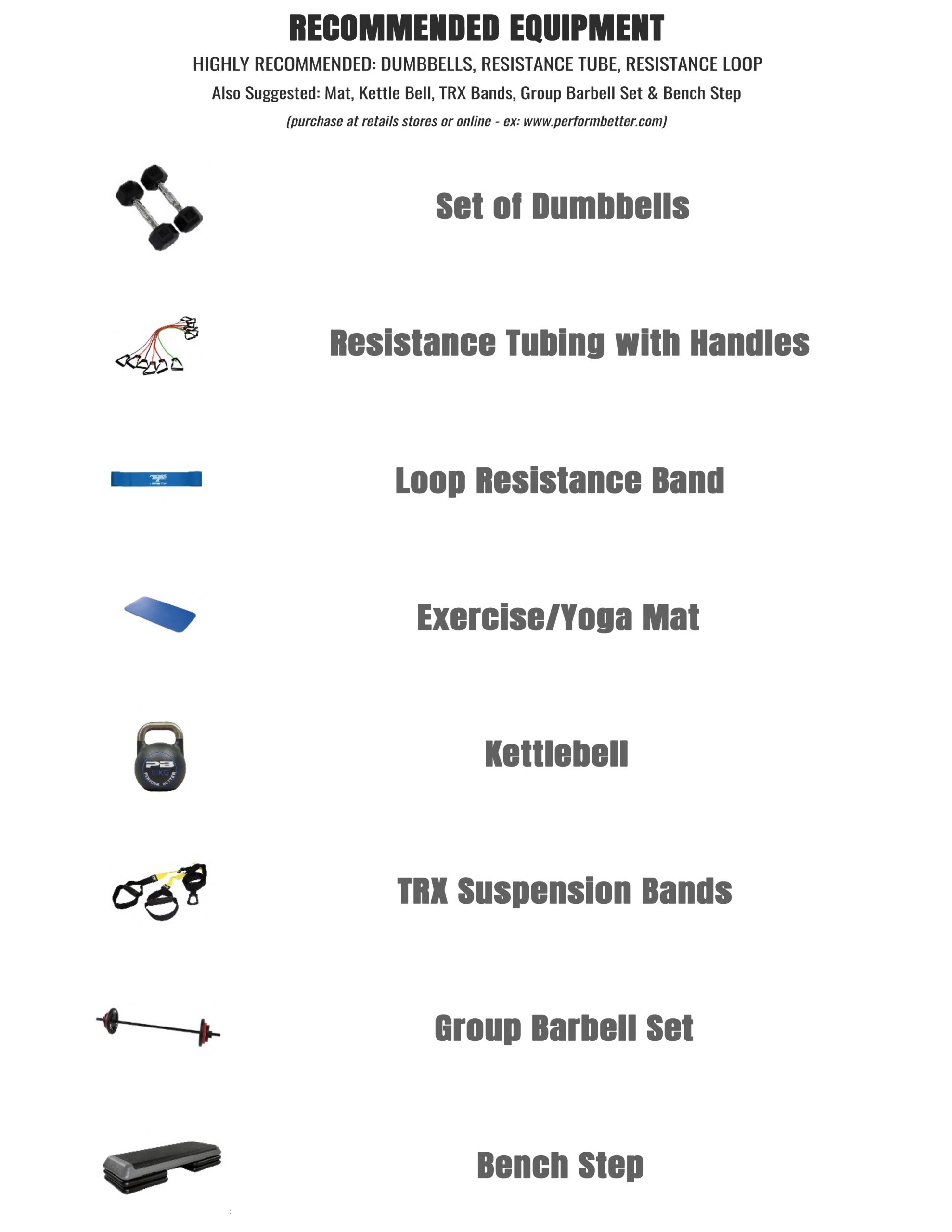 Home Workout Recommended Equipment