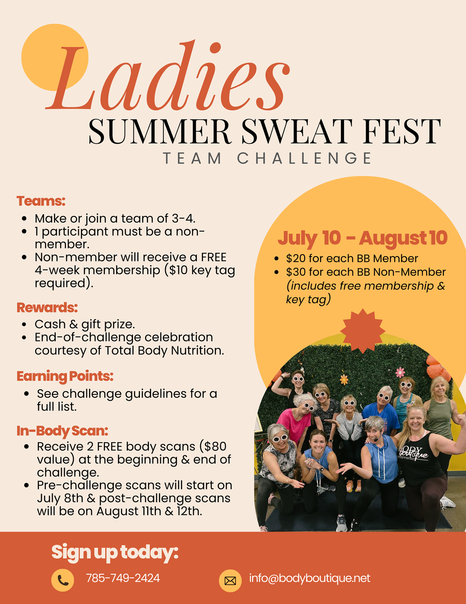 Body Boutique Summer Sweat Fest Team Challenge - 2024 Body Boutique Summer Sweat Fest Team Challenge - 2024