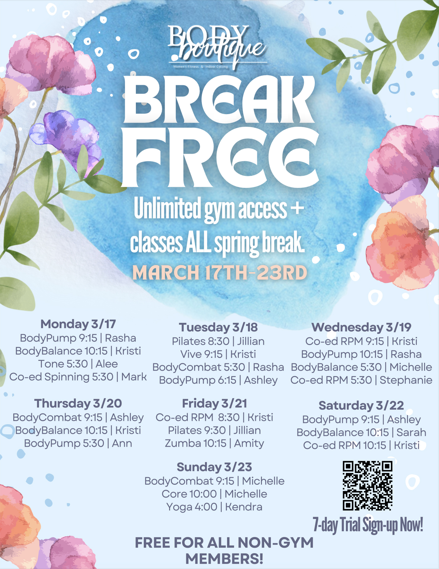 Spring Break Schedule