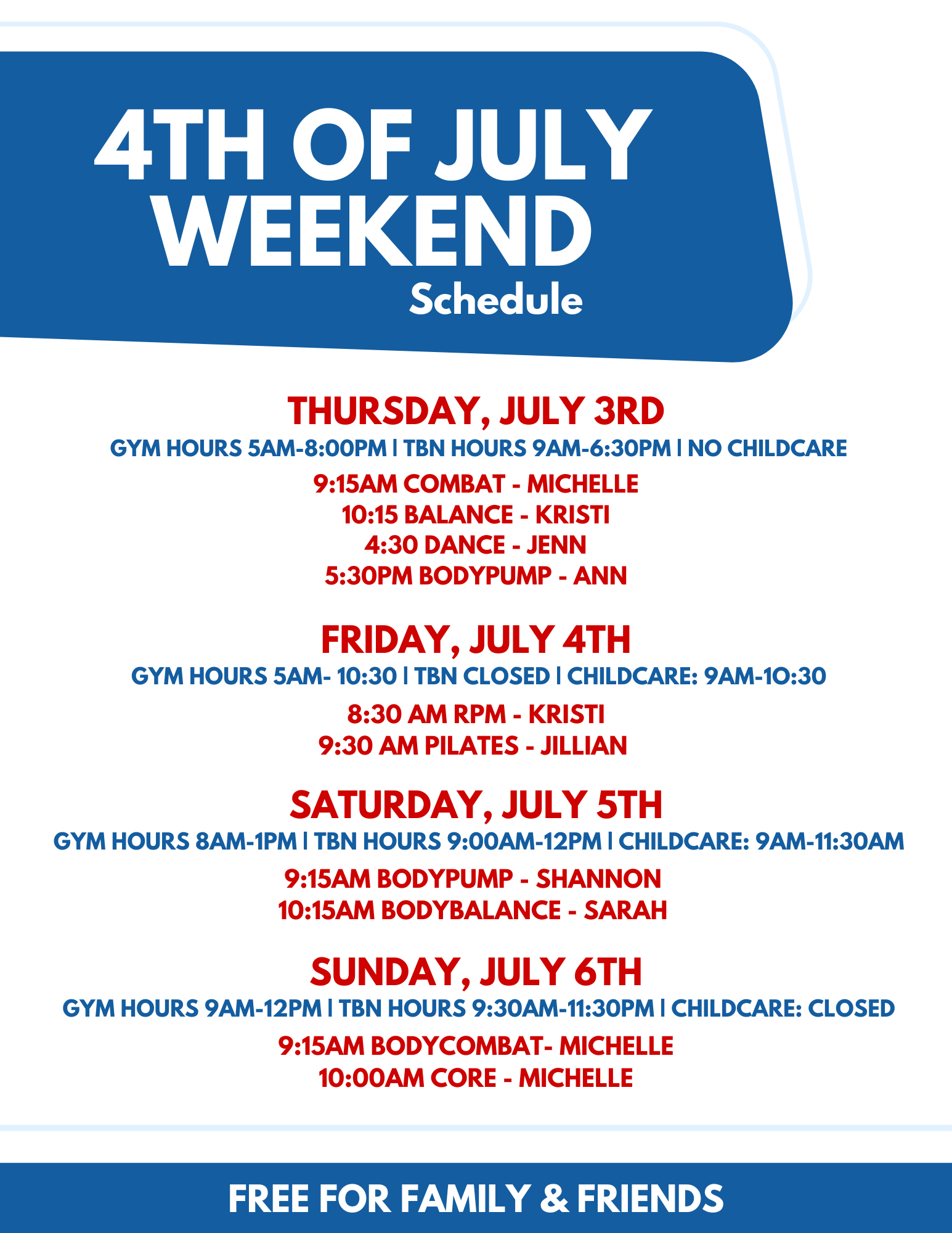 Body Boutique July 4th Holiday Hours 2025