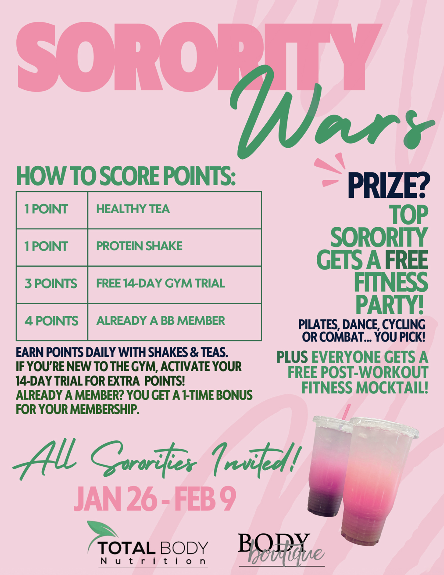 Sorority Wars at Body Boutique Fitness