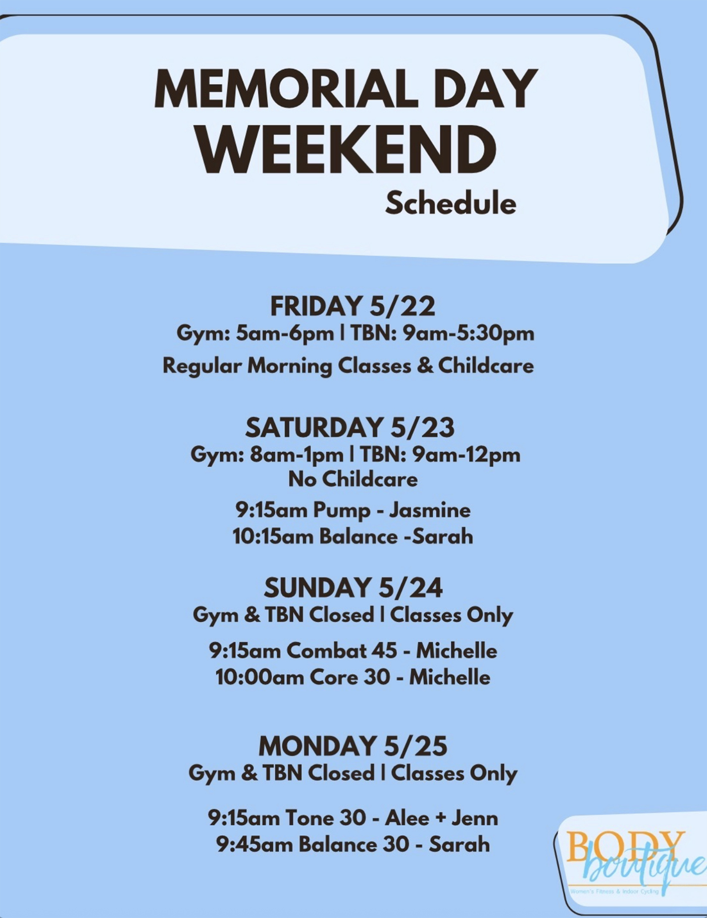 Memoril Holiday Hours