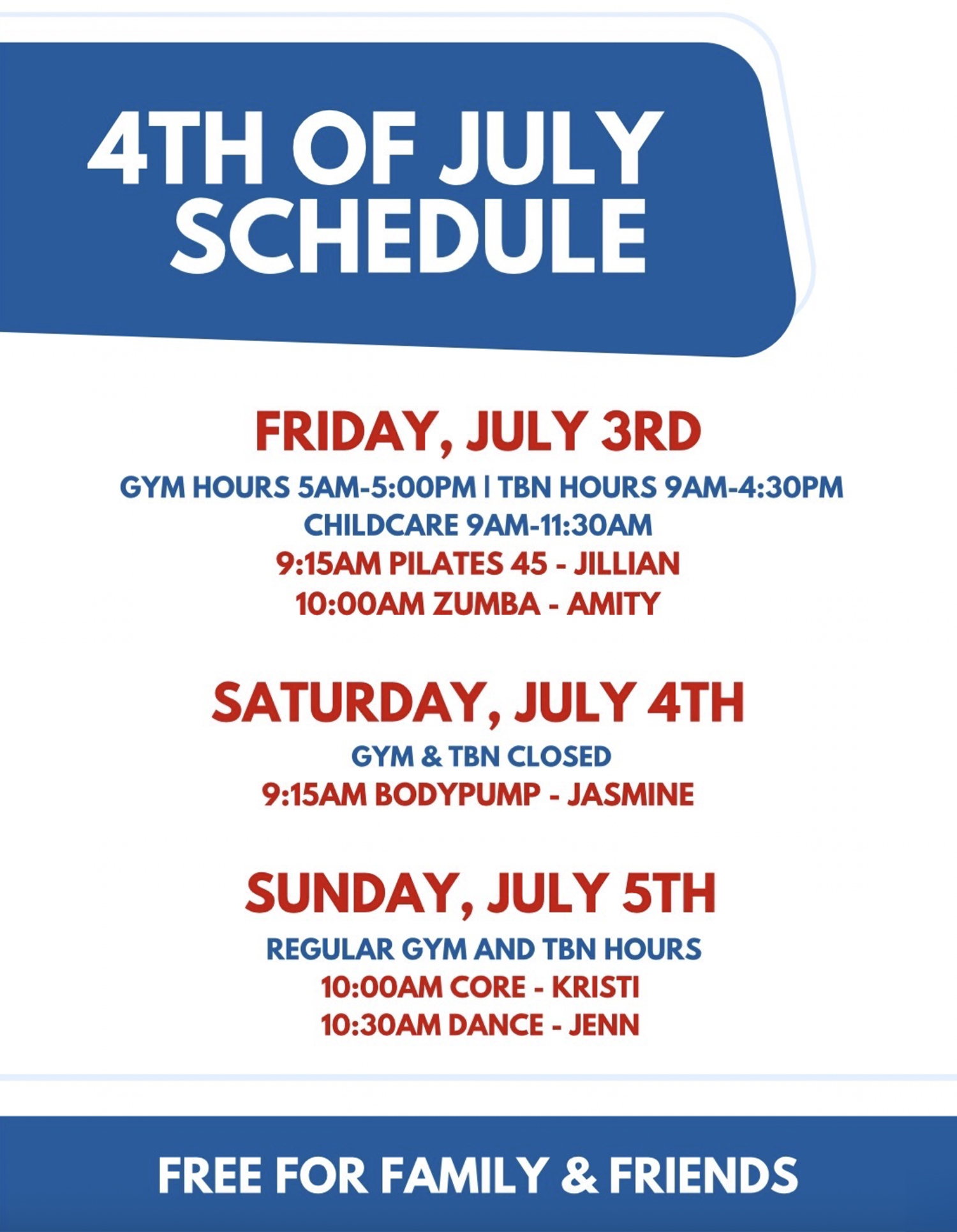 Holiday Hours & Schedule